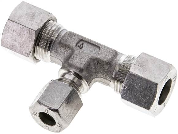 Partbase TR 12/8/12 L ES T-Schneidringverschraubung 12 L (M18x1,5)-8 L (M14x1,5)-12 L (M18x1,5), 1.4571