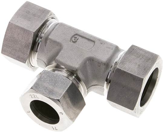 Partbase TR 28/22/28 L ES T-Schneidringverschraubung 28 L (M36x2)-22 L (M30x2)-28 L (M36x2), 1.4571