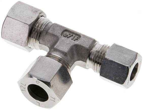 Partbase TR 12/12/10 L ES T-Schneidringverschraubung 12 L (M18x1,5)-12 L (M18x1,5)-10 L (M16x1,5), 1.4571