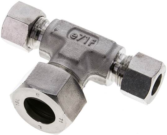 Partbase TR 12/18/12 L ES T-Schneidringverschraubung 12 L (M18x1,5)-18 L (M26x1,5)-12 L (M18x1,5), 1.4571
