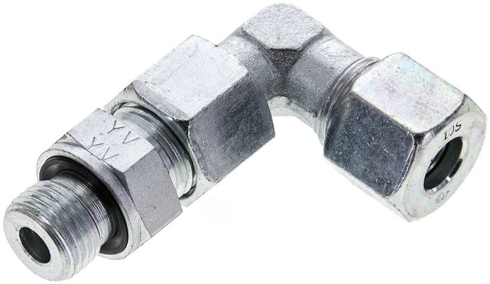 Partbase EW 10 SM Einstellb. Winkel-Schneidringverschr. M 16x1,5-10 S (M18x1,5), Stahl verzinkt