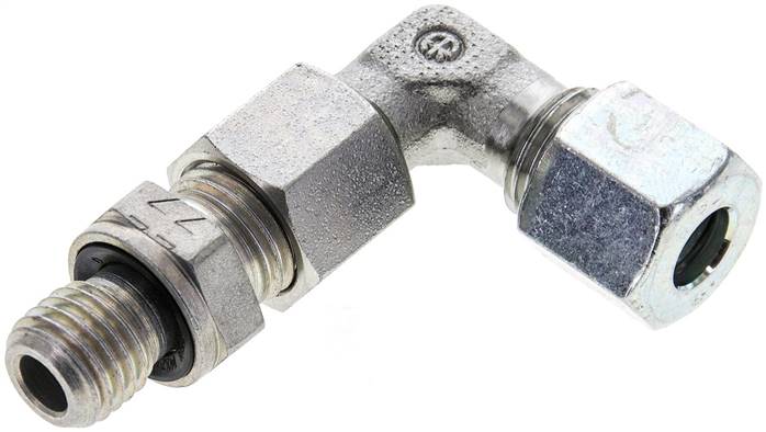 Partbase EW 8 LM Einstellb. Winkel-Schneidringverschr. M 12x1,5-8 L (M14x1,5), Stahl verzinkt