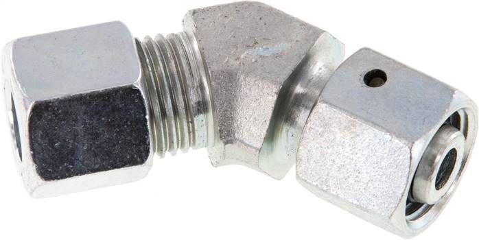 Partbase EV 10 L Einstellb. 45°-Schneidringverschraubung 10 L (M16x1,5), Stahl verzinkt