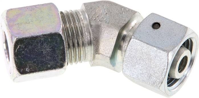 Partbase EV 10 S Einstellb. 45°-Schneidringverschraubung 10 S (M18x1,5), Stahl verzinkt