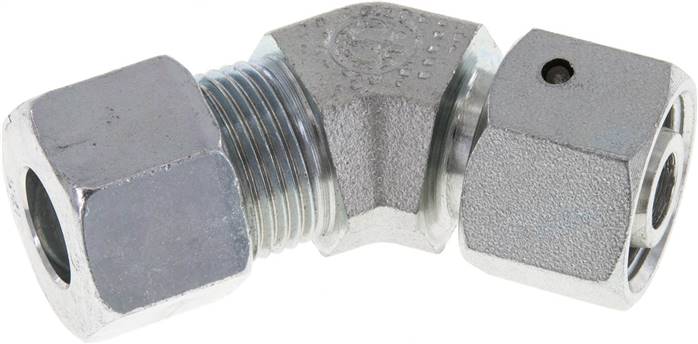 Partbase EV 12 S Einstellb. 45°-Schneidringverschraubung 12 S (M20x1,5), Stahl verzinkt