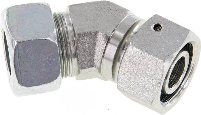 Partbase EV 18 L Einstellb. 45°-Schneidringverschraubung 18 L (M26x1,5), Stahl verzinkt