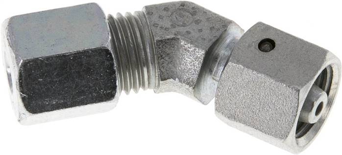Partbase EV 6 S Einstellb. 45°-Schneidringverschraubung 6 S (M14x1,5), Stahl verzinkt