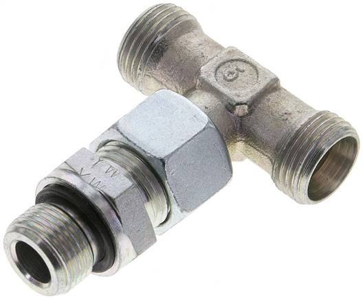 Partbase XET 12 LR Einstellb. T-Schneidringverschraub.G 3/8"-12 L (M18x1,5), ohne Mutter & Schneidring, Stahl verzink