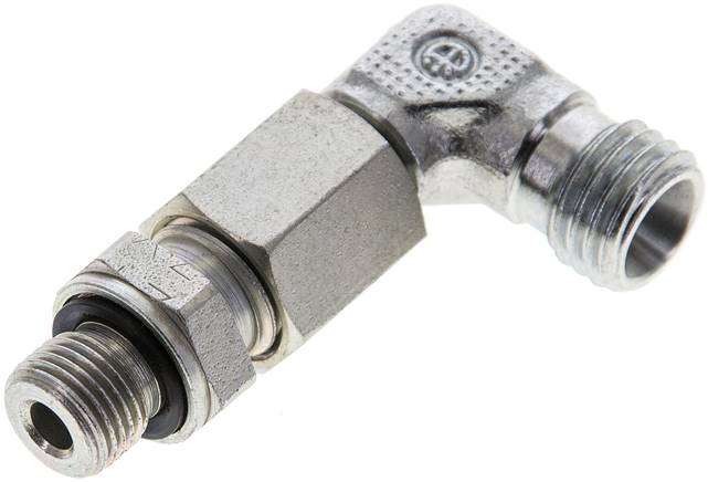 Partbase XEW 6 LR Einstellb. Winkel-Schneidringverschr. G 1/8"-6 L (M12x1,5), ohne Mutter & Schneidring, Stahl verzi