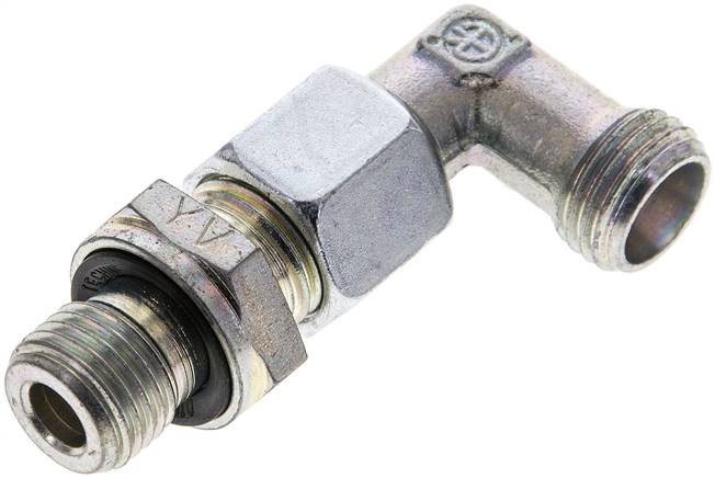 Partbase XEW 8 LR Einstellb. Winkel-Schneidringverschr. G 1/4"-8 L (M14x1,5), ohne Mutter & Schneidring, Stahl verzi