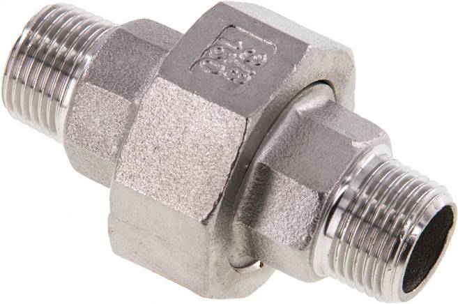 Partbase DNT 3838 F ES Doppelnippel trennbar R 3/8" flach dichtend,1.4408