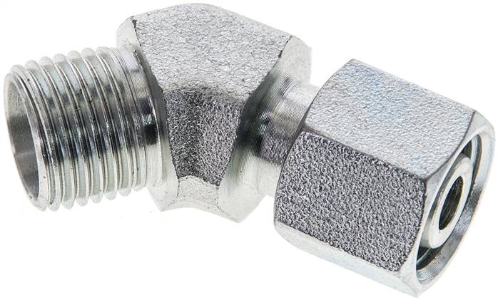 Partbase XEV 10 L Einstellb. 45°-Schneidringverschraubung 10 L (M16x1,5), ohne Mutter & Schneidring, Stahl verzinkt