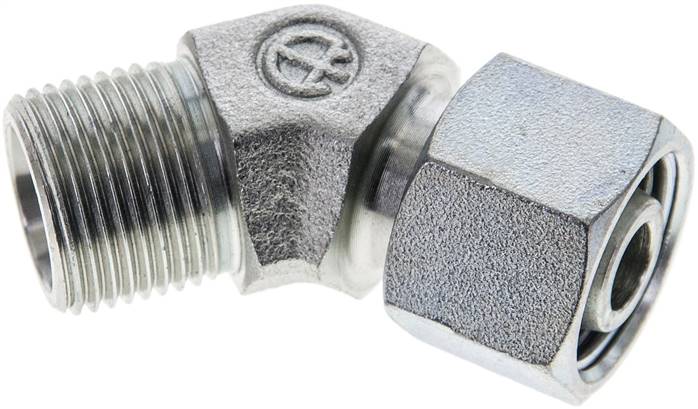 Partbase XEV 12 S Einstellb. 45°-Schneidringverschraubung 12 S (M20x1,5), ohne Mutter & Schneidring, Stahl verzinkt