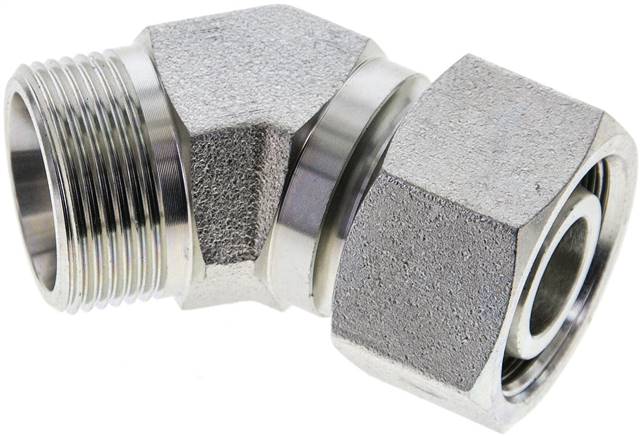 Partbase XEV 18 L Einstellb. 45°-Schneidringverschraubung 18 L (M26x1,5), ohne Mutter & Schneidring, Stahl verzinkt