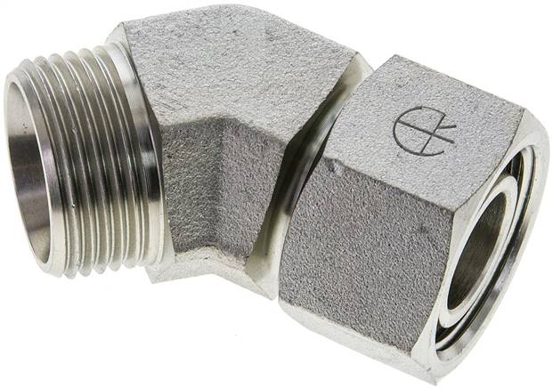 Partbase XEV 22 L Einstellb. 45°-Schneidringverschraubung 22 L (M30x2), ohne Mutter & Schneidring, Stahl verzinkt