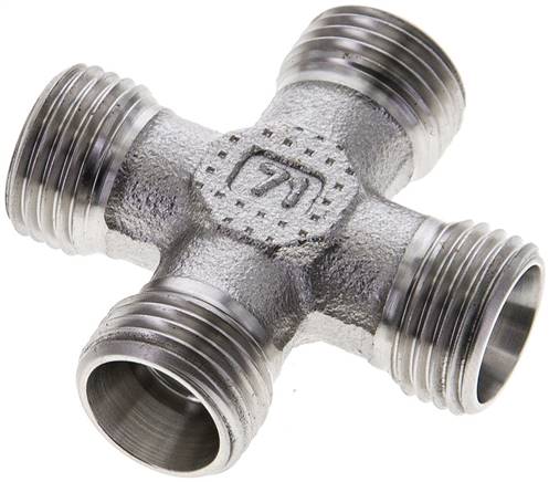 Partbase XK 10 L ES Kreuz-Schneidringverschraubung 10 L (M16x1,5), ohne Mutter & Schneidring, 1.4571