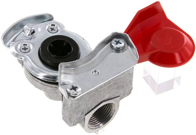 Partbase 316031 Fahrzeugkupplung M 22x1,5(IG), Vorrat (rot) für Zugmaschinen, DIN 74254 (mit Ventil)