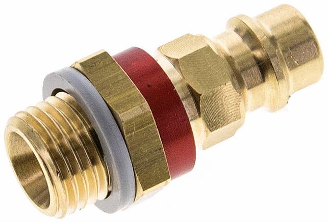 Partbase KSG 14 NW7-ROC Kupplungsstecker (NW7,2) G 1/4"(AG), rot, Achteck SW12