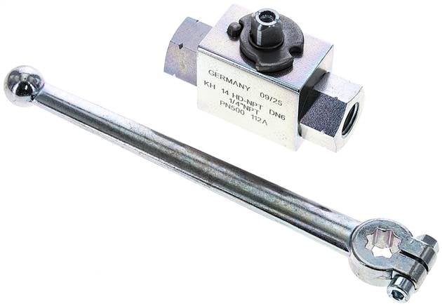 Partbase KH 14 HD-NPT Hochdruck-Kugelhahn, Stahl, NPT 1/4", 0 - 500bar