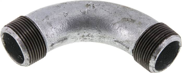 Partbase BO 114 ST 90°-Bogen R 1-1/4" (AG), Temperguss verzinkt