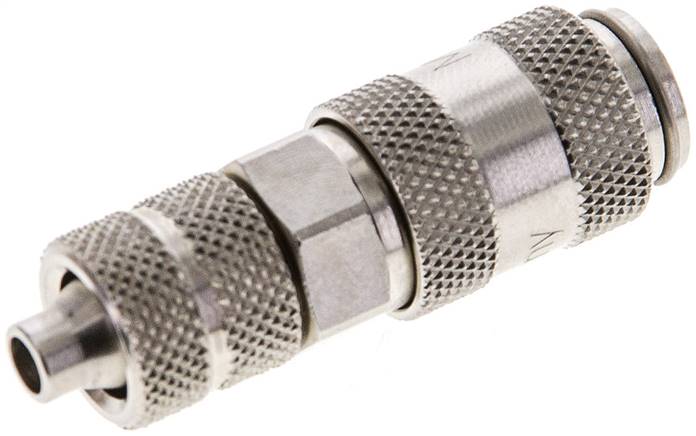 Partbase KDK 4 NW2,7 MSV BA Kupplungsdose (NW2,7) 6x4mm Schlauch, Messing vernickelt