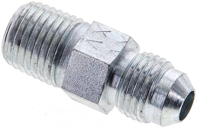 Partbase DN 14 NPT-1/2 Doppelnippel NPT 1/4"-UNF 1/2"-20(JIC), Stahl verzinkt