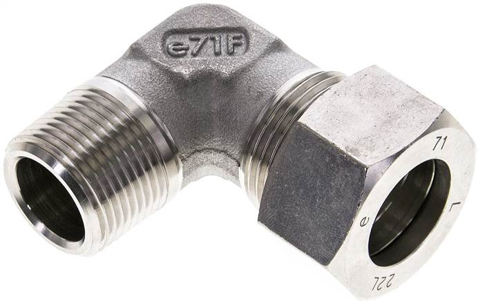 Partbase WE 22 LR NC NPT Winkel-Schneidringverschraub. NPT 3/4"-22 L (M30x2), Klemmring 1.4571 (NC)