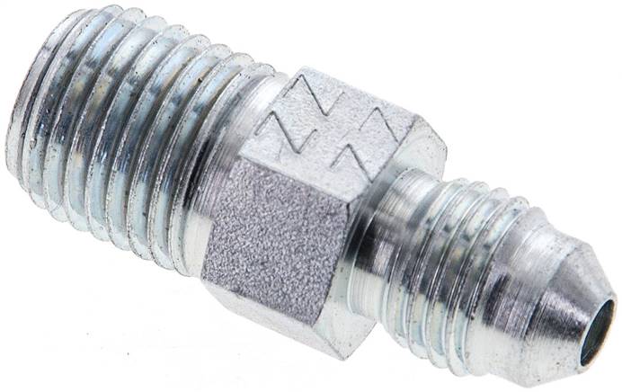 Partbase DN 14 NPT-7/16 Doppelnippel NPT 1/4"-UNF 7/16"-20(JIC), Stahl verzinkt