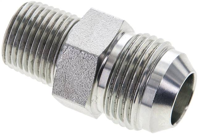 Partbase DN 12 NPT-11/16 Doppelnippel NPT 1/2"-UN 1-1/16"-12(JIC), Stahl verzinkt