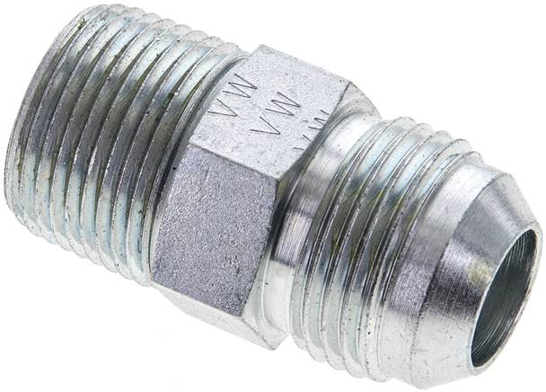 Partbase DN 34 NPT-11/16 Doppelnippel NPT 3/4"-UN 1-1/16"-12(JIC), Stahl verzinkt