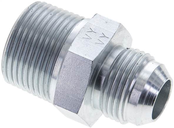 Partbase DN 10 NPT-11/16 Doppelnippel NPT 1"-UN 1-1/16"-12(JIC), Stahl verzinkt
