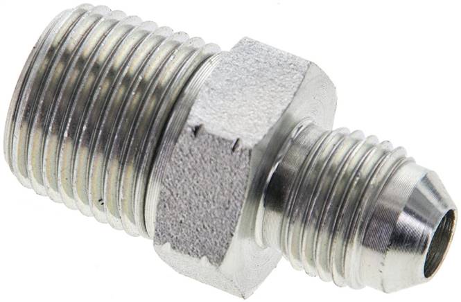 Partbase DN 38 NPT-1/2 Doppelnippel NPT 3/8"-UNF 1/2"-20(JIC), Stahl verzinkt