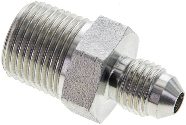 Partbase DN 38 NPT-7/16 Doppelnippel NPT 3/8"-UNF 7/16"-20(JIC), Stahl verzinkt