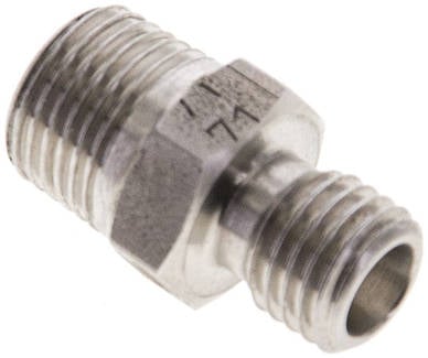 Partbase XGE 4 LLR ES Gerade Schneidringverschr. R 1/8"-4 LL (M8x1), ohne Mutter & Schneidring, 1.4571