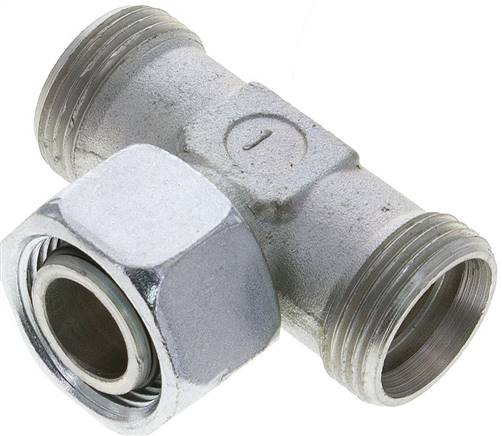 Partbase XET 22 L Einstellb. T-Schneidringverschraubung 22 L (M30x2), ohne Mutter & Schneidring, Stahl verzinkt