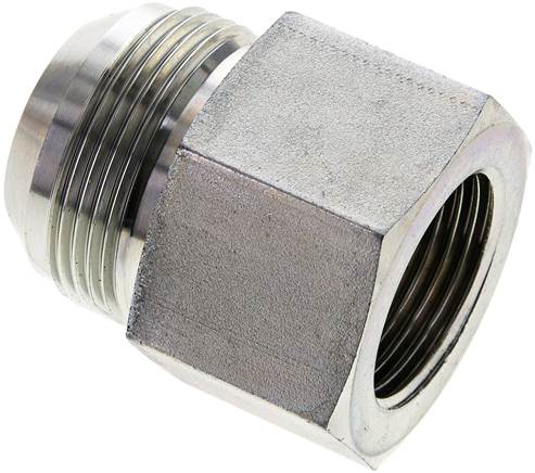 Partbase RN 15/8-10 Reduziernippel UN 1-5/8"-12(JIC-AG)-G 1"(IG), Stahl verzinkt