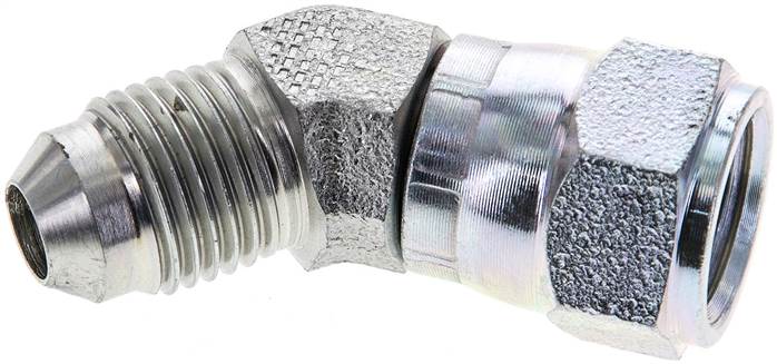 Partbase WE 1/245 JIC 45°-Einschraubwinkel, UNF 1/2"-20 (JIC), Stahl verzinkt