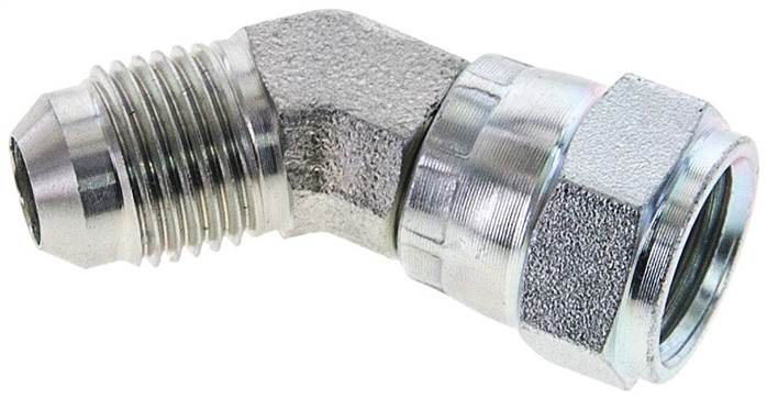 Partbase WE 9/1645 JIC 45°-Einschraubwinkel, UNF 9/16"-18 (JIC), Stahl verzinkt