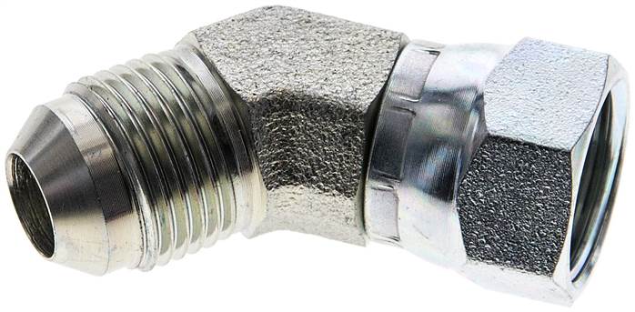 Partbase WE 3/445 JIC 45°-Einschraubwinkel, UNF 3/4"-16 (JIC), Stahl verzinkt