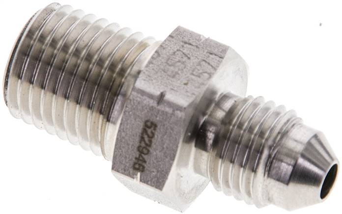 Partbase DN 14 NPT-7/16 ES Doppelnippel NPT 1/4"-UNF 7/16"-20(JIC), 1.4571