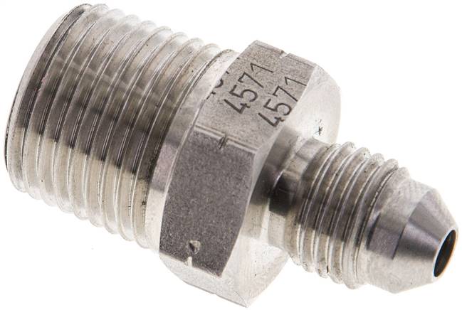 Partbase DN 38 NPT-7/16 ES Doppelnippel NPT 3/8"-UNF 7/16"-20(JIC), 1.4571