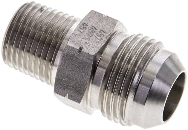 Partbase DN 12 NPT-11/16 ES Doppelnippel NPT 1/2"-UN 1-1/16"-12(JIC), 1.4571