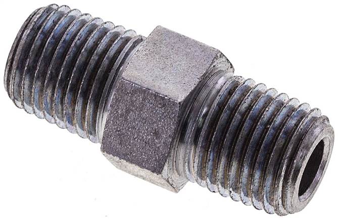 Partbase DN 1414 NPT Doppelnippel NPT 1/4"-NPT 1/4", Stahl verzinkt