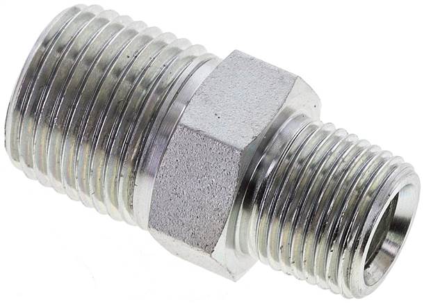 Partbase DN 1238 NPT Doppelnippel NPT 1/2"-NPT 3/8", Stahl verzinkt