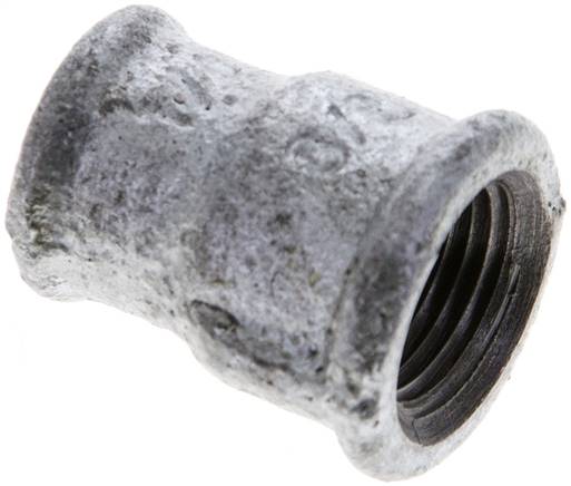 Partbase MU 3814 ST Rundmuffe Rp 3/8"-Rp 1/4", Temperguss verzinkt