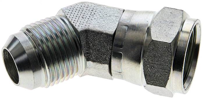 Partbase WE 7/845 JIC 45°-Einschraubwinkel, UNF 7/8"-14 (JIC), Stahl verzinkt