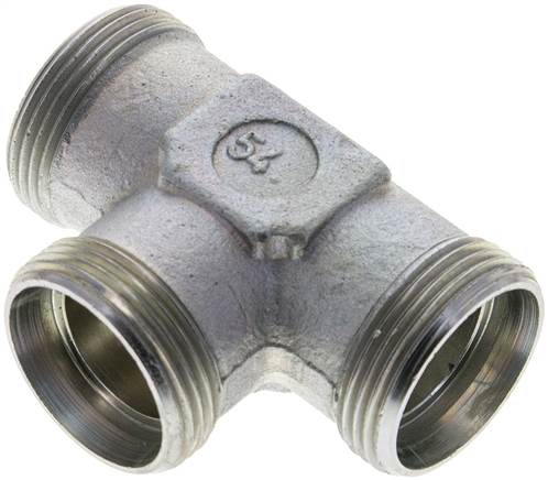Partbase XT 28 L T-Schneidringverschraubung 28 L (M36x2), ohne Mutter & Schneidring, Stahl verzinkt