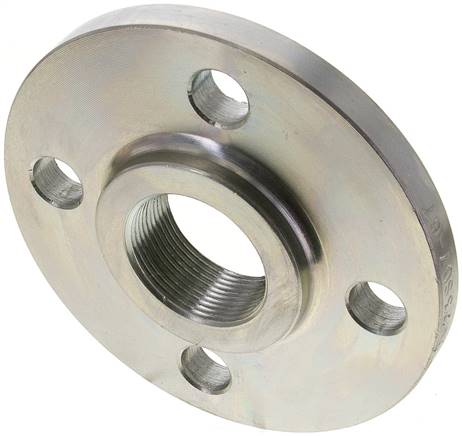 Partbase FL 40 G ST-40 Gewindeflansch DN40-PN40 (DIN/EN), Rp 1-1/2", DIN 2567 & EN 1092-1 (Typ 13), Stahl verzinkt