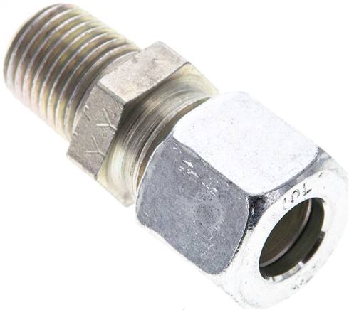 Partbase GE 10 LR NPT Gerade Schneidringverschr. NPT 1/4"-10 L (M16x1,5), Stahl verzinkt