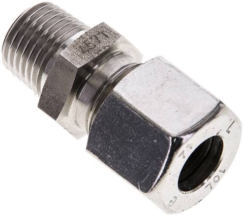 Partbase GE 10 LR KON ES Gerade Schneidringverschr. R 1/4"-10 L (M16x1,5), 1.4571